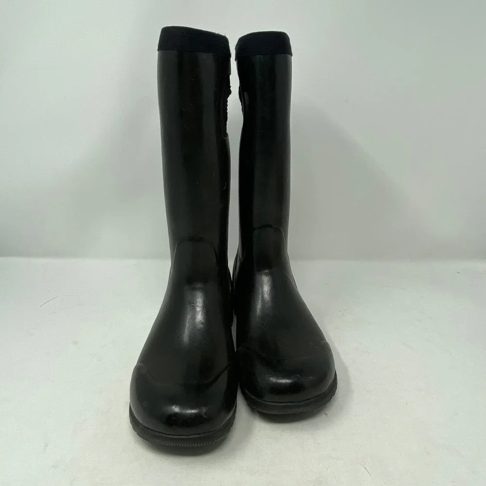 Bogs Tacoma Youth Waterproof Rain Boots Black Rubber Neoprene 71566-001 Size 1